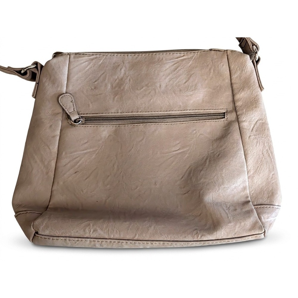 Multi-Sac Purse Shoulder Bag, Tan Pebbled Faux Leather, Zip Close, 10" x 9" - Picture 3 of 9